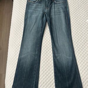 7 For All Mankind Dark Blue Flare Jeans